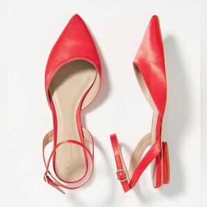 Anthropologie Satin Slingback Flats NIB